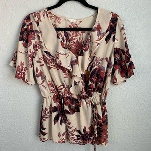 Faux wrap blouse
